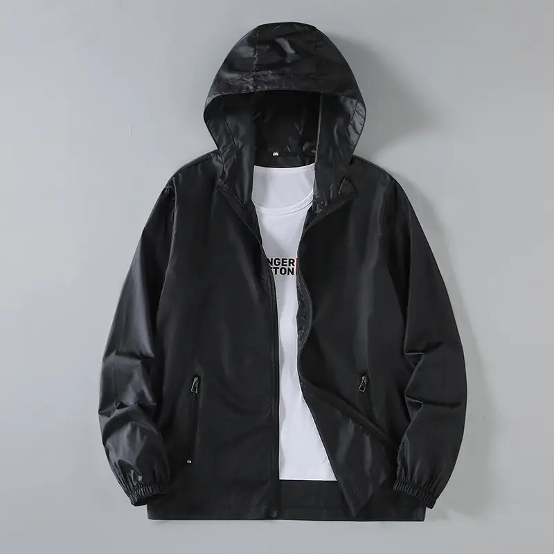 Men Navy Hooded Jacket Large M-7XL260 - Image 3