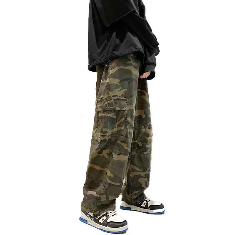 Men Vintage Camo Oversize Drawstring Pants - Image 6