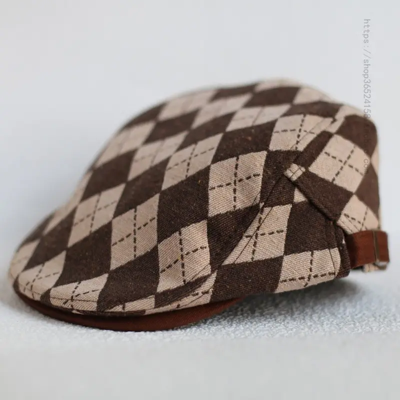Men's Retro Plaid Flat Cap Summer British Casual - Image 4