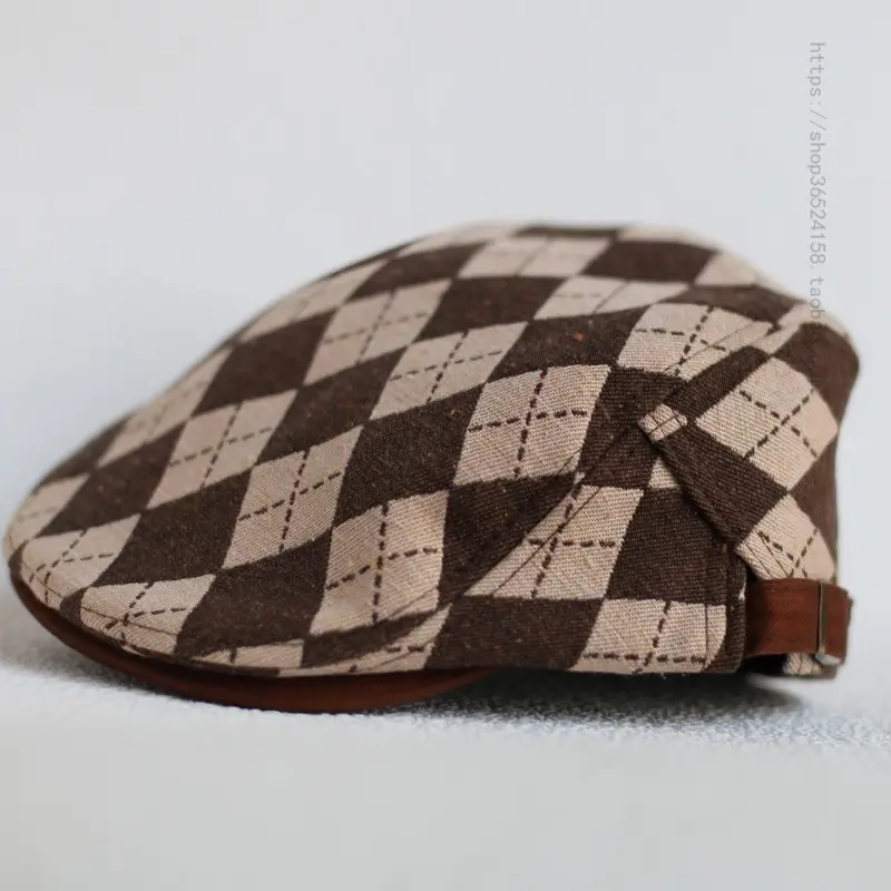 Men's Retro Plaid Flat Cap Summer British Casual - Image 5