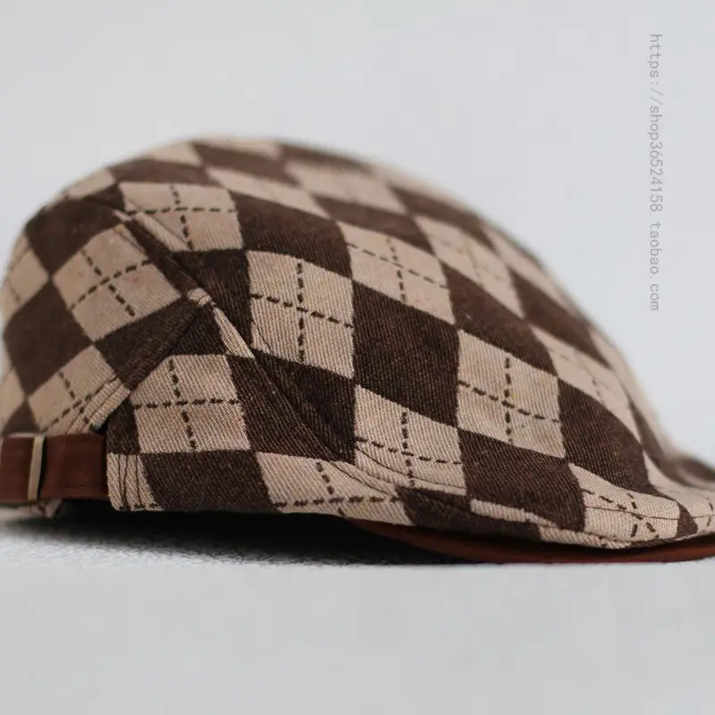 Men's Retro Plaid Flat Cap Summer British Casual - Image 7
