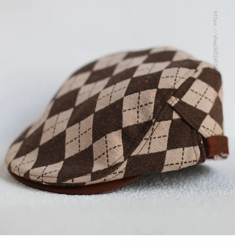 Men's Retro Plaid Flat Cap Summer British Casual — feature 1