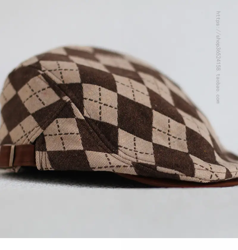 Men's Retro Plaid Flat Cap Summer British Casual — feature 12
