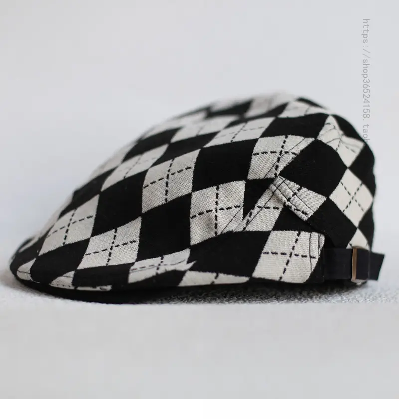 Men's Retro Plaid Flat Cap Summer British Casual — feature 4