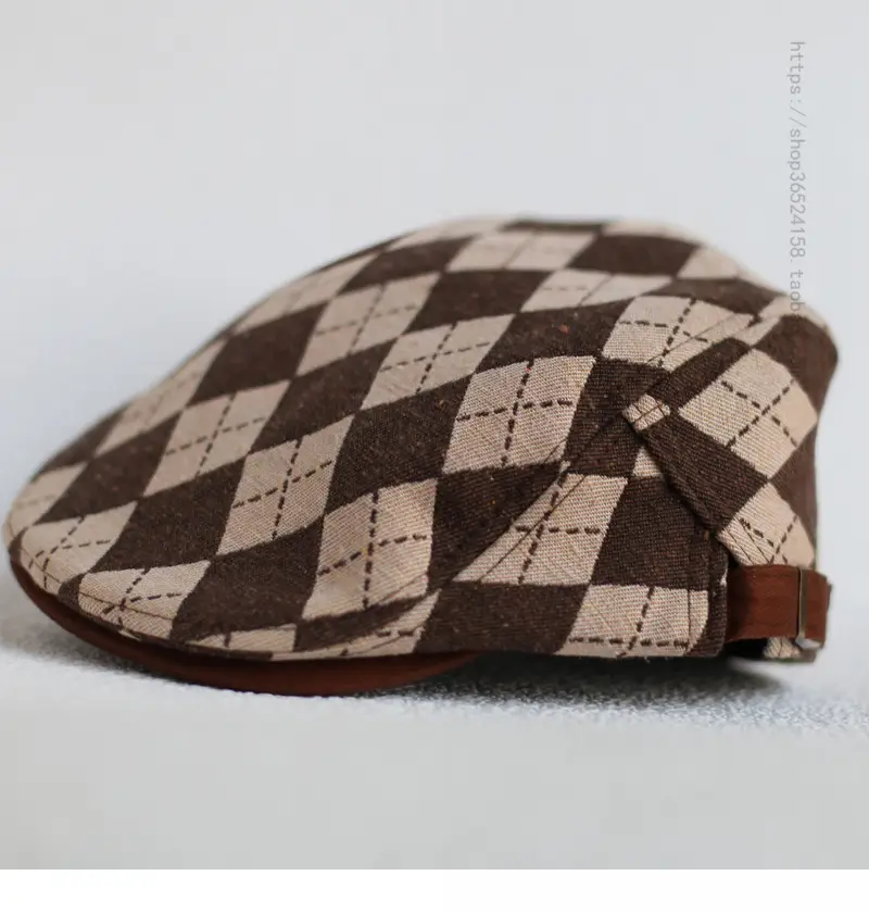 Men's Retro Plaid Flat Cap Summer British Casual — feature 5