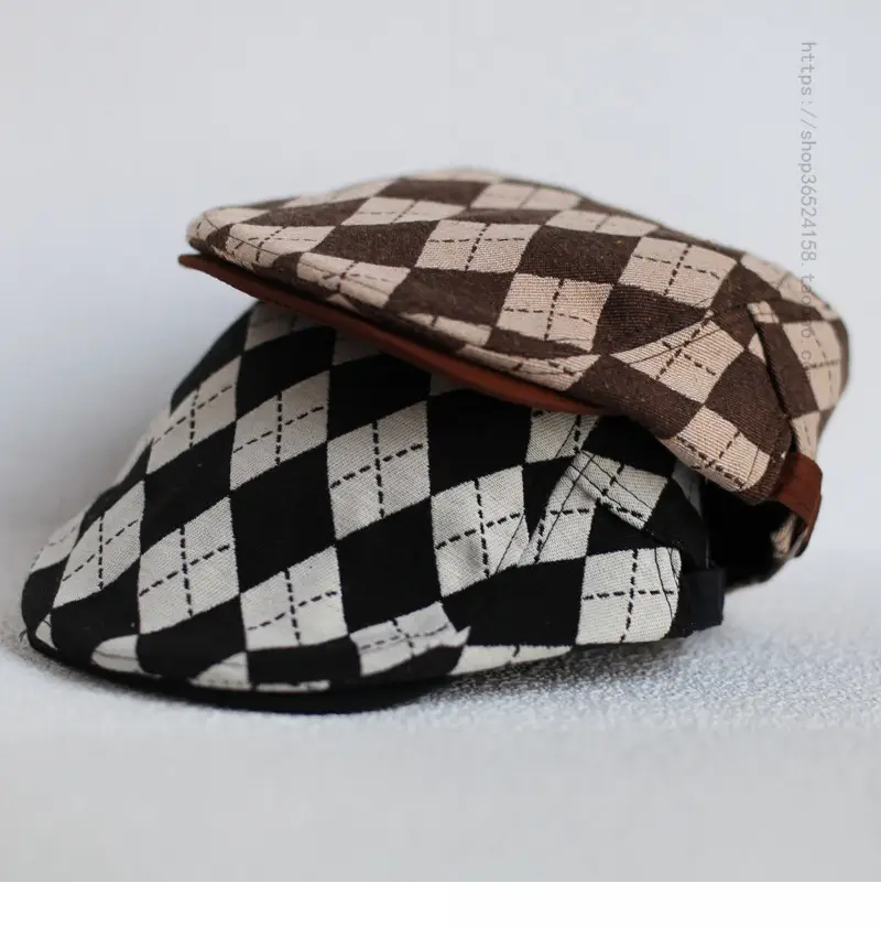 Men's Retro Plaid Flat Cap Summer British Casual — feature 8