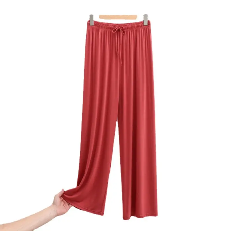 Red Modal Wide Leg Pants Spring Summer 2022 - Image 27