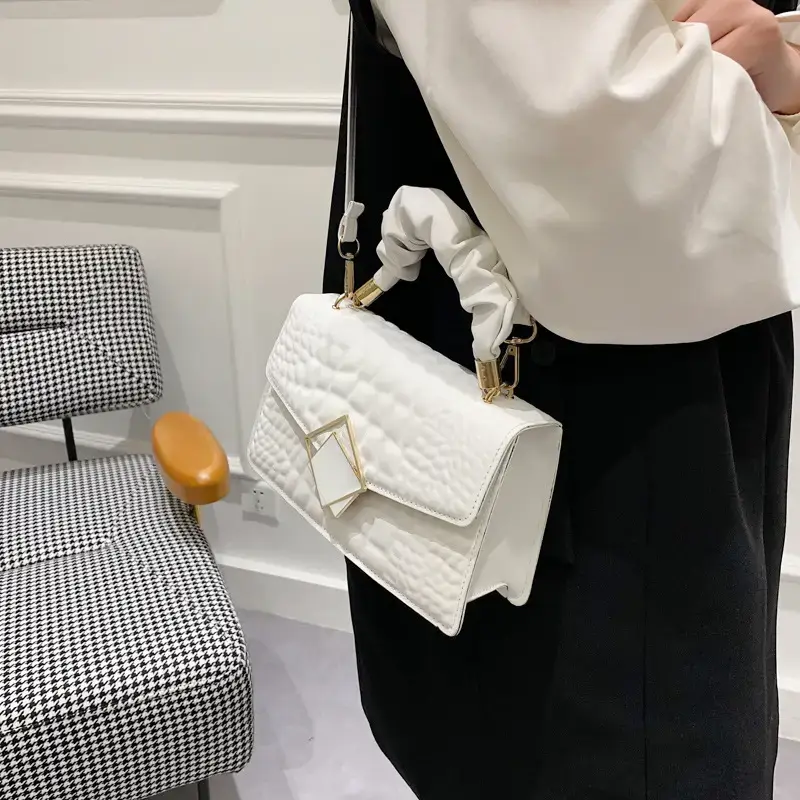 White Oblique Frame Women's Crossbody Bag - Image 8