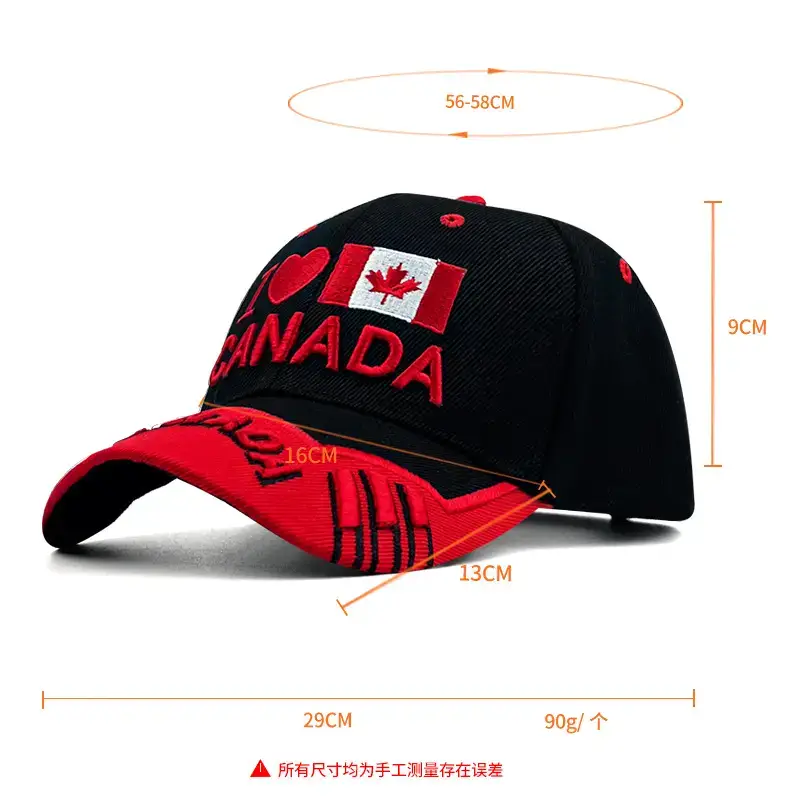 Canadian Flag Baseball Cap with Duck Tongue Design - Image 4
