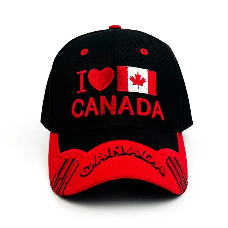 Canadian Flag Baseball Cap with Duck Tongue Design — feature 5