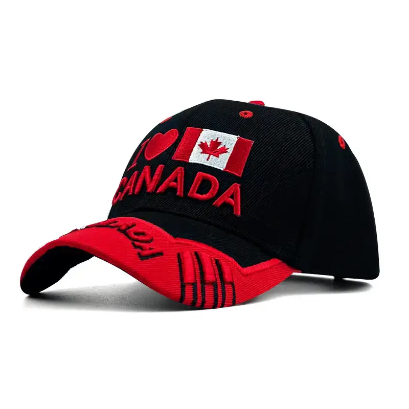 Canadian Flag Baseball Cap with Duck Tongue Design - Image 2