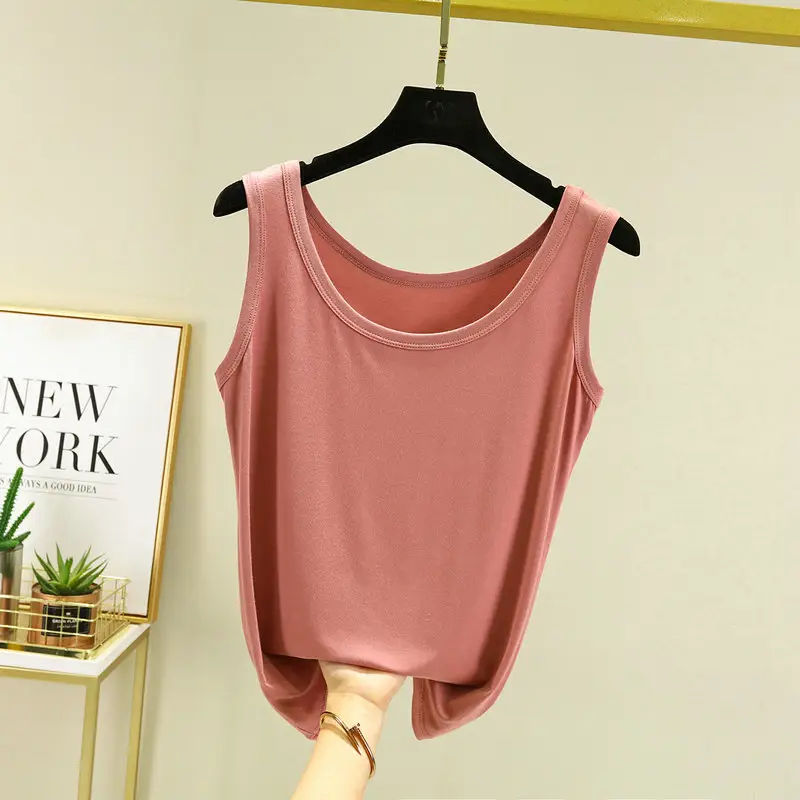 Women's Light Pink Camisole Large Size Stretch Modal - Image 2