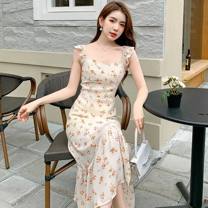 Women's Floral Split Strap Dress Summer 2025 - Image 3