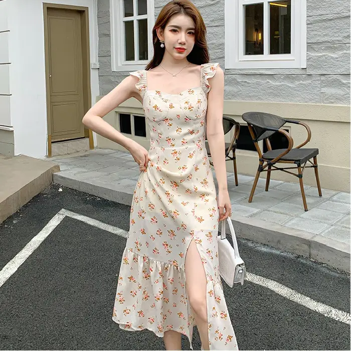 Women's Floral Split Strap Dress Summer 2025 - Image 4