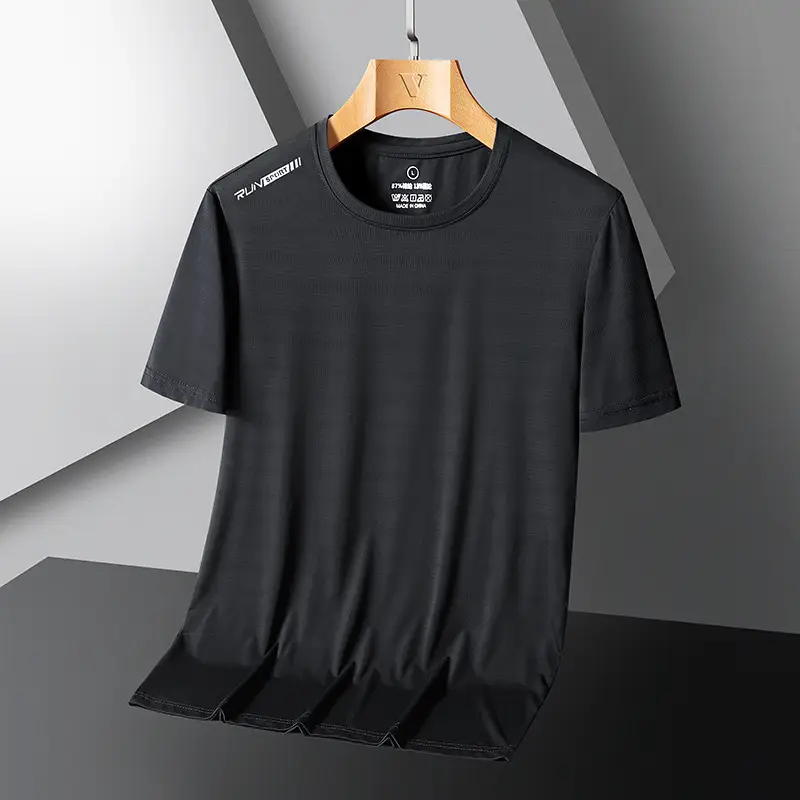 Men's Running Ice Silk Slim Fit T-Shirt Teal - Image 11