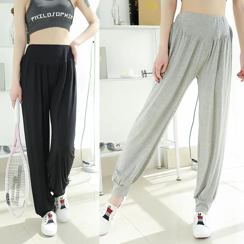 Women Grey Sweatpants Plus Size Spring Summer Loose Fit - Image 6