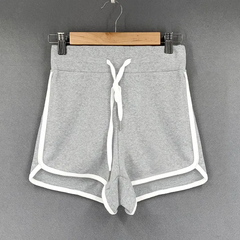 Women Black Drawstring Shorts with Elastic Waistband