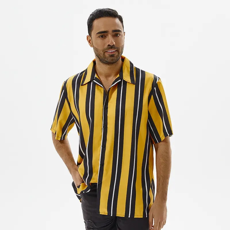 Men's Printed Short Sleeve Hawaiian Shirt White 2024 — feature 17