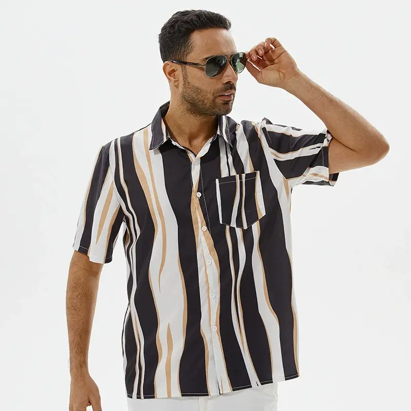 Men's Printed Short Sleeve Hawaiian Shirt White 2024 — feature 19