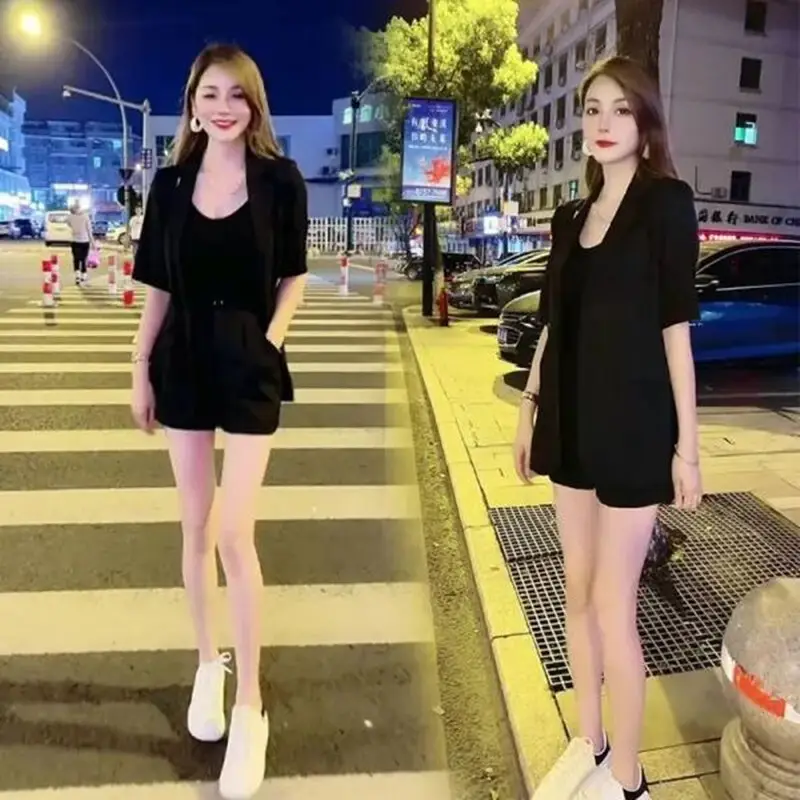 2-Piece Black Casual Shorts Set for Women Summer - Image 7