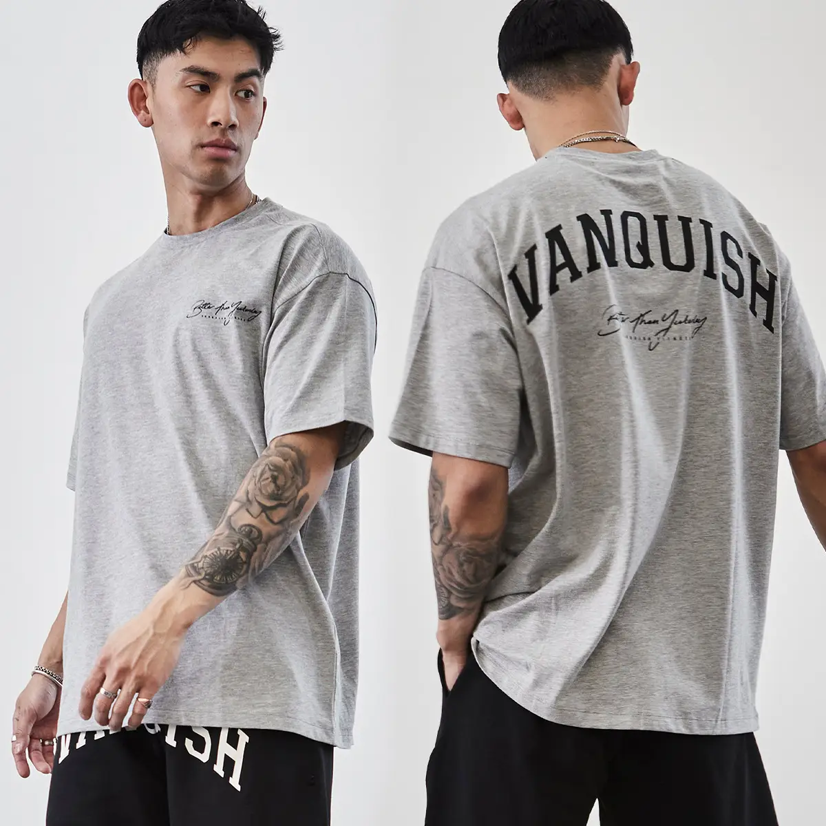 Men Black Muscle Fitness T-Shirt Short Sleeve Running Wear - Image 2