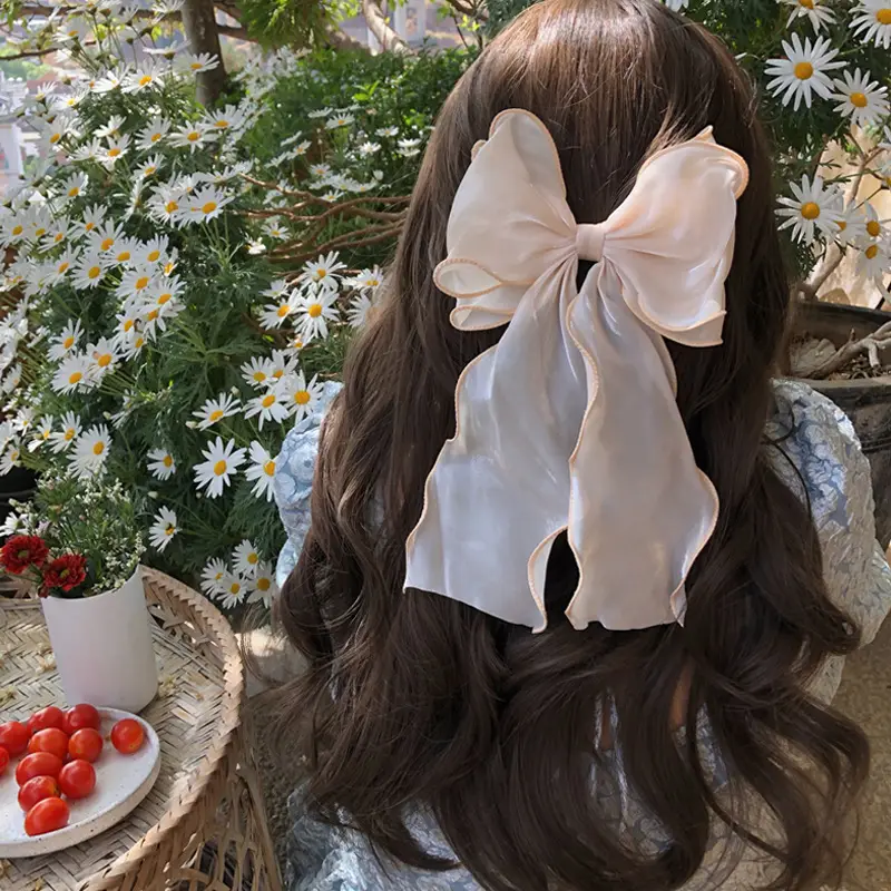Mermaid Blue Hairpin Big Bow Top Clip Back - Image 2