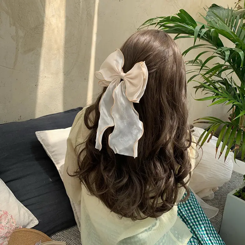 Mermaid Blue Hairpin Big Bow Top Clip Back - Image 4