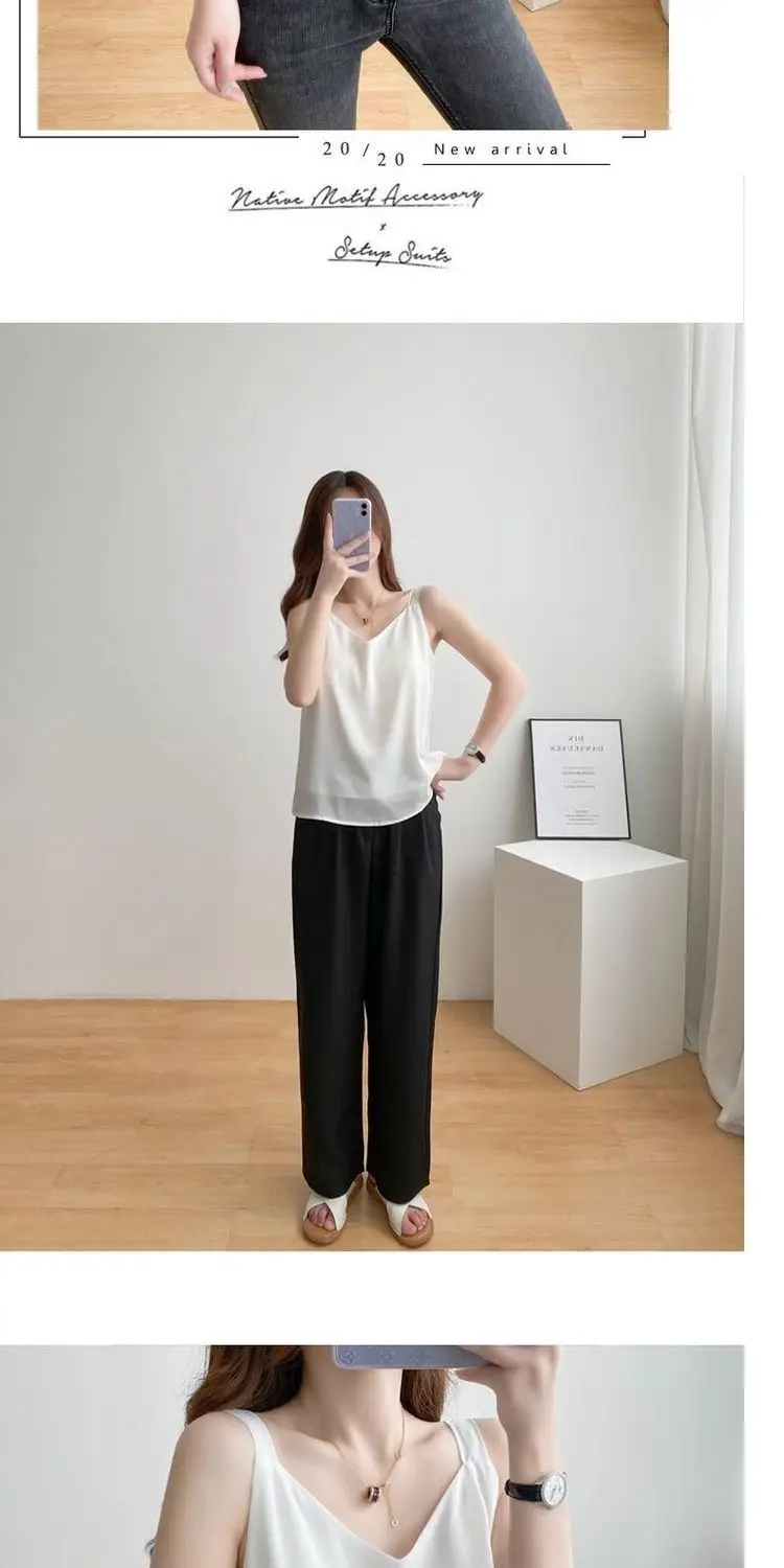 Plus Size Chiffon V-Neck Loose Pants Set — feature 10
