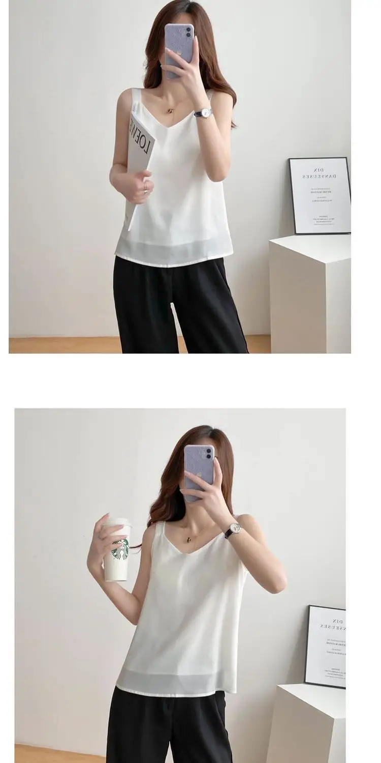 Plus Size Chiffon V-Neck Loose Pants Set — feature 14