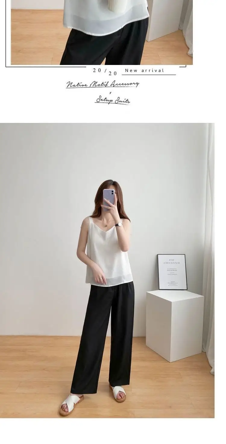 Plus Size Chiffon V-Neck Loose Pants Set — feature 18