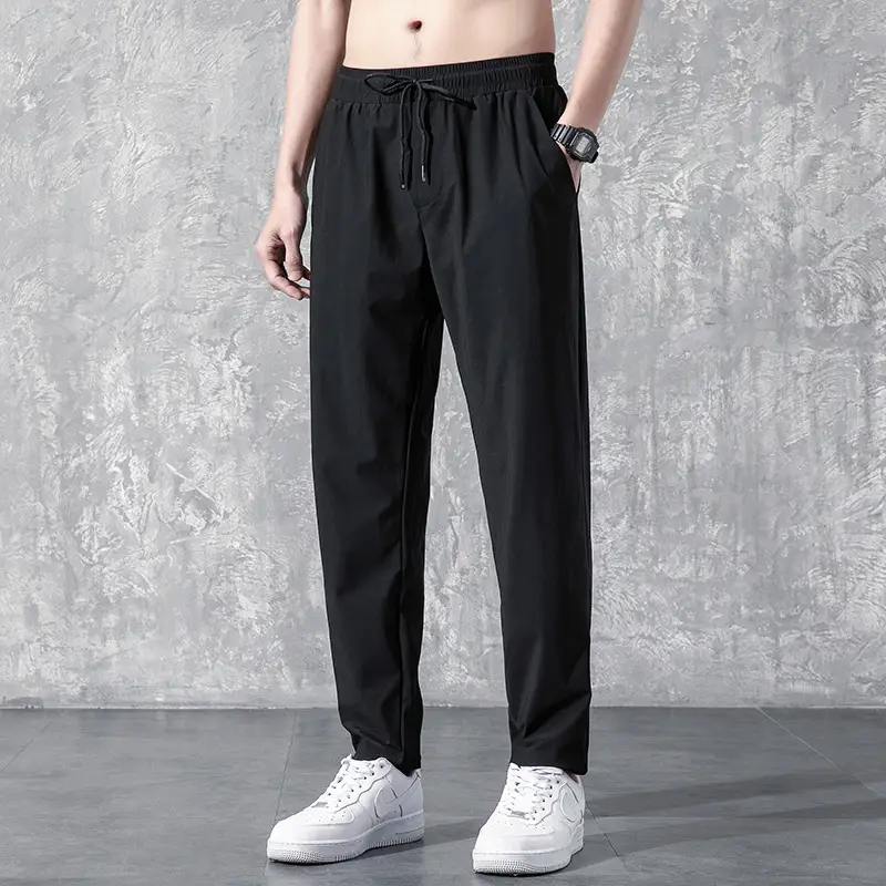 Men Black Sports Casual Leggings Spring Summer Wear - Image 3