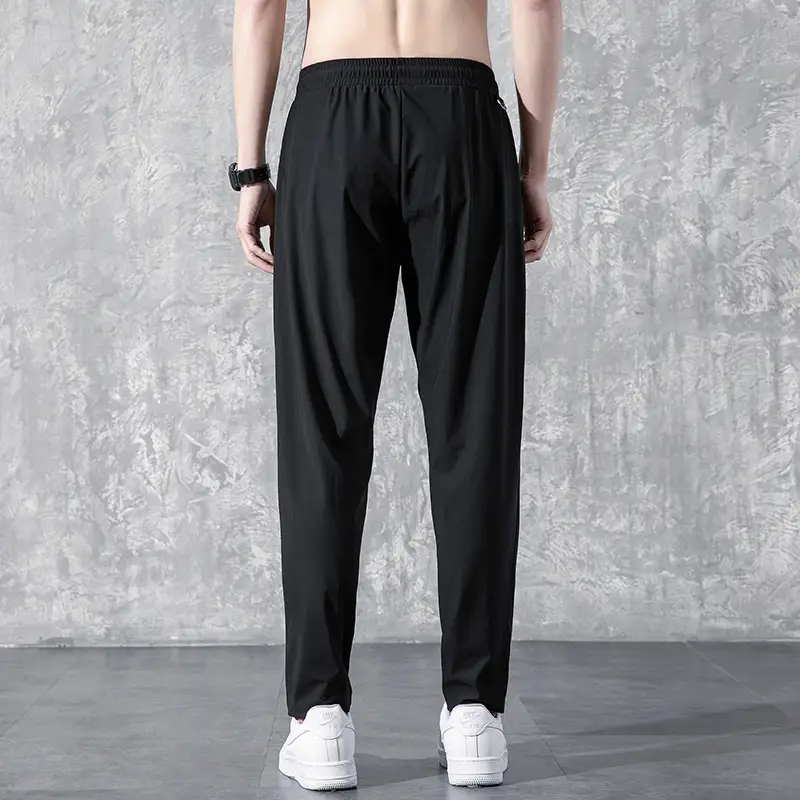 Men Black Sports Casual Leggings Spring Summer Wear - Image 5