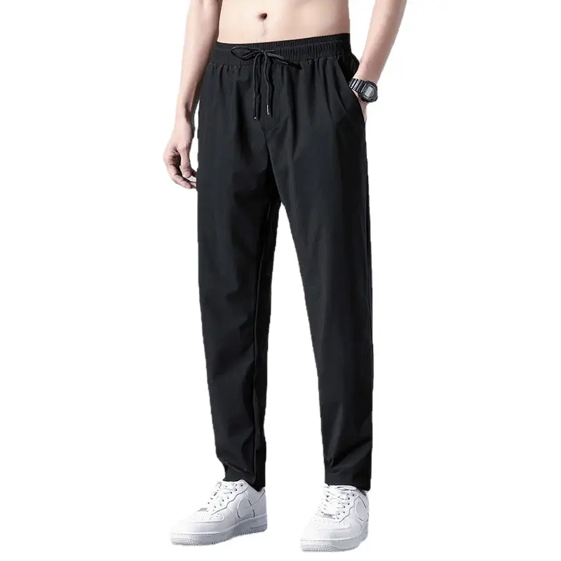 Men Black Sports Casual Leggings Spring Summer Wear - Image 6