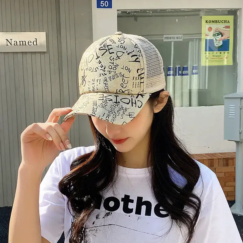 New Women's Letter Mesh Cap Summer Baseball Hat - Image 4