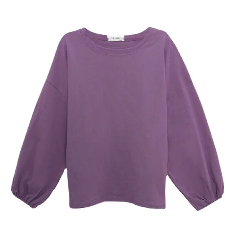 Women's New Spring and Autumn Base Shirt with Lantern Sleeve - Image 11