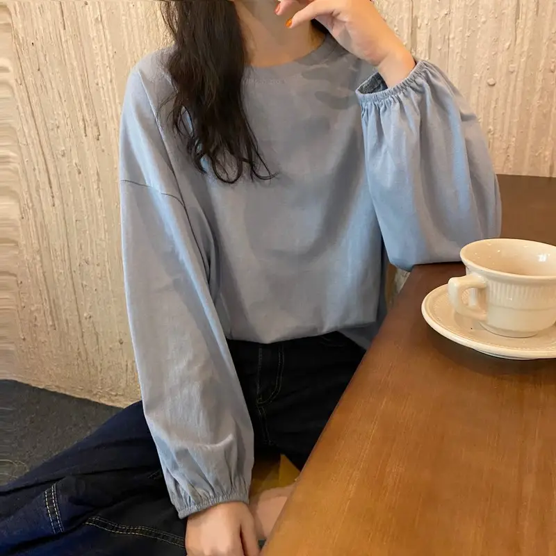 Women's New Spring and Autumn Base Shirt with Lantern Sleeve — feature 16