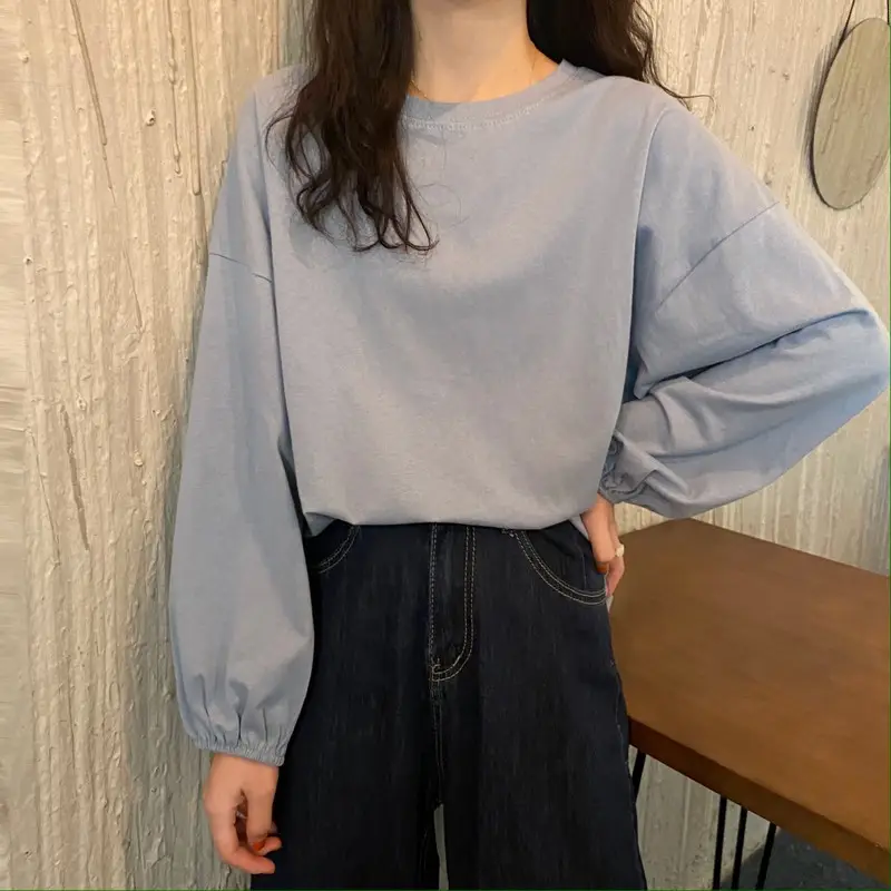 Women's New Spring and Autumn Base Shirt with Lantern Sleeve — feature 17