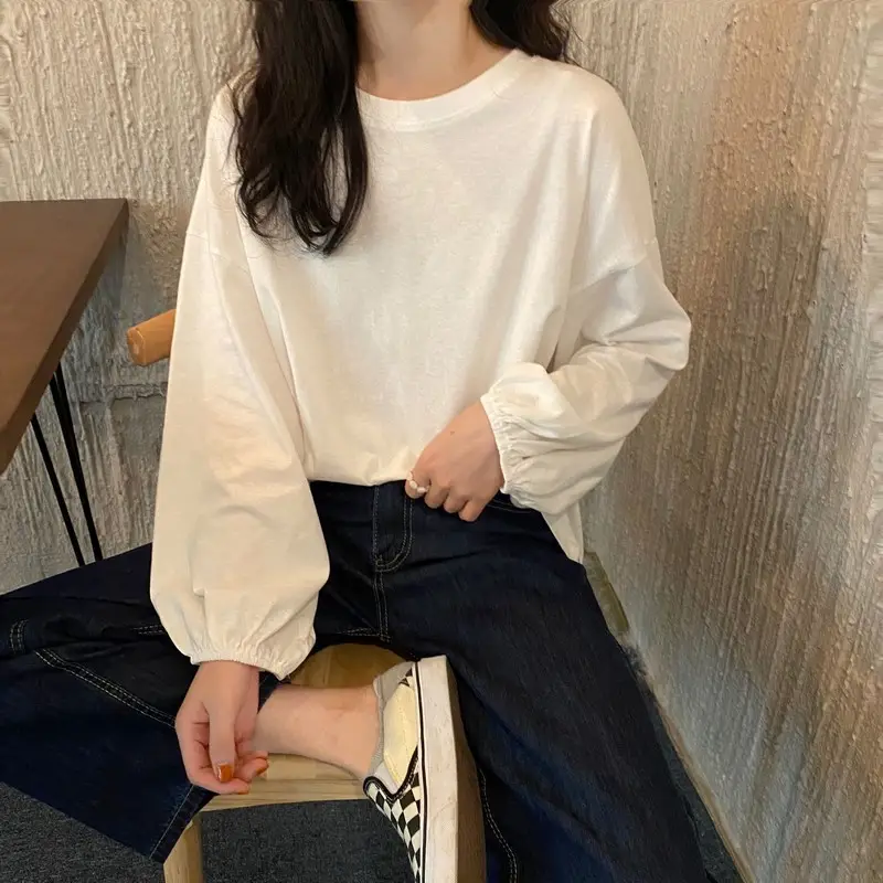 Women's New Spring and Autumn Base Shirt with Lantern Sleeve — feature 18