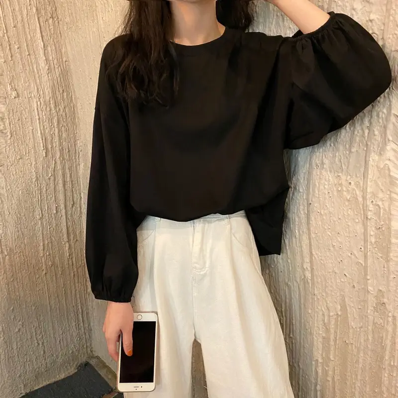 Women's New Spring and Autumn Base Shirt with Lantern Sleeve — feature 22