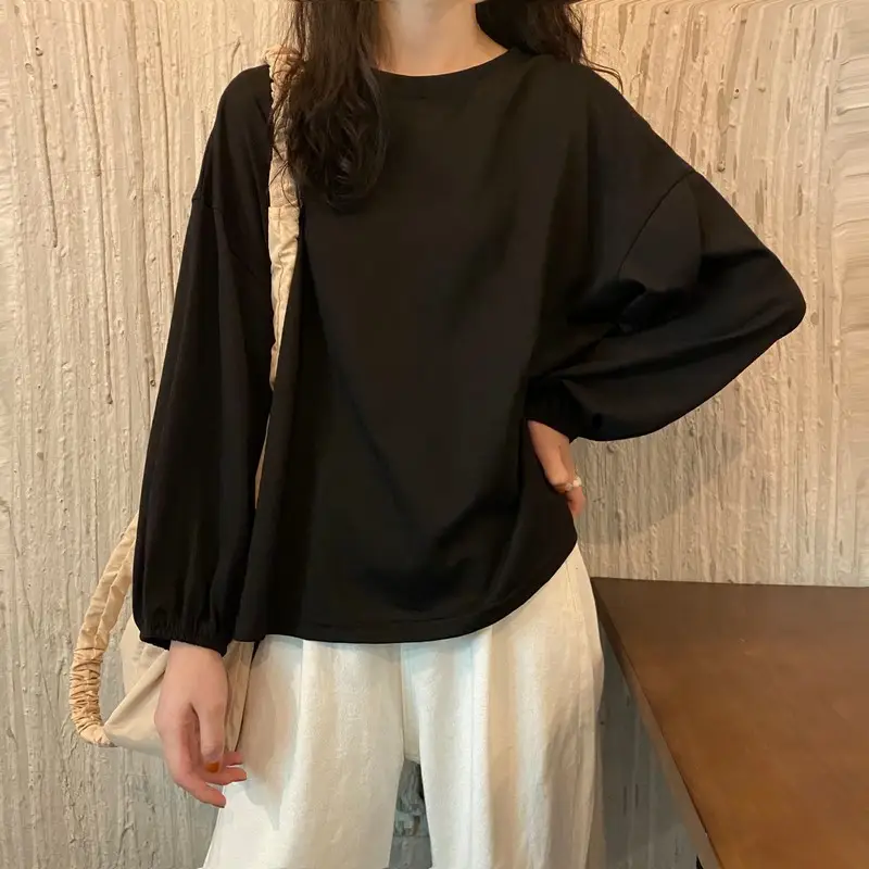 Women's New Spring and Autumn Base Shirt with Lantern Sleeve — feature 23