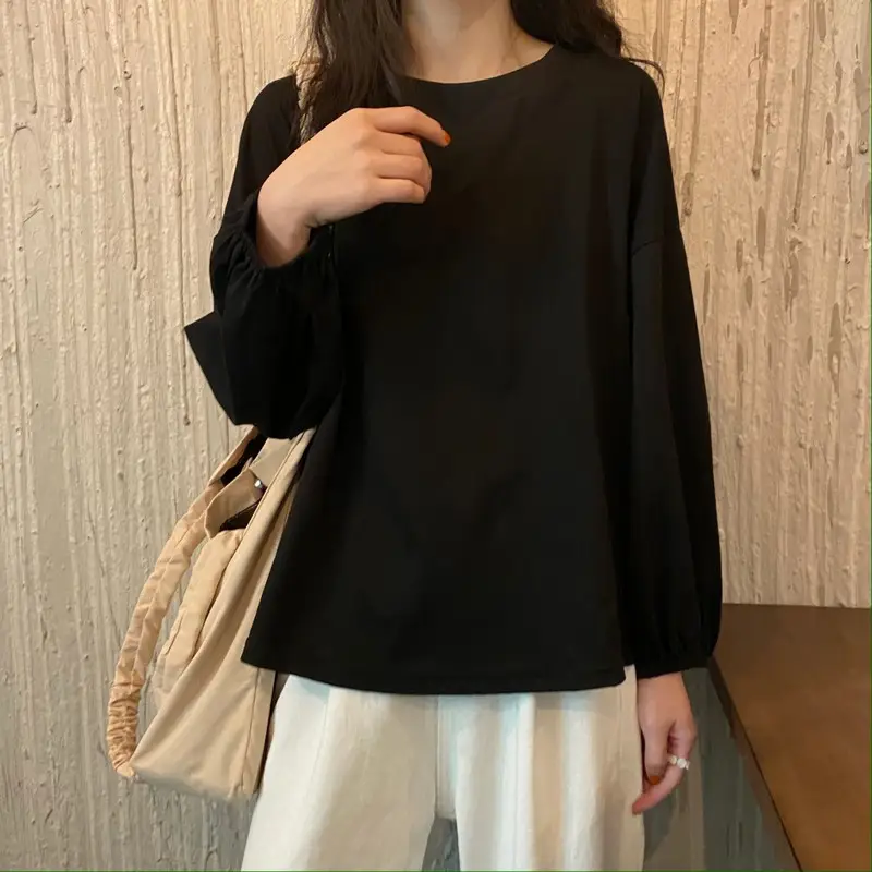 Women's New Spring and Autumn Base Shirt with Lantern Sleeve — feature 25
