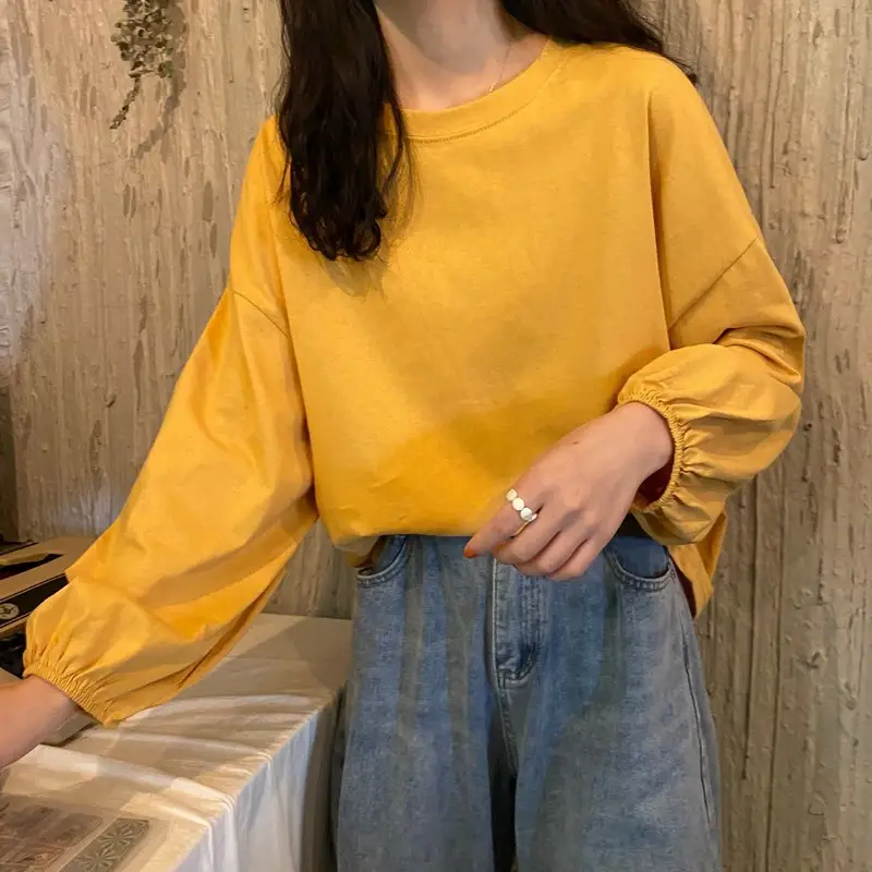 Women's New Spring and Autumn Base Shirt with Lantern Sleeve — feature 28