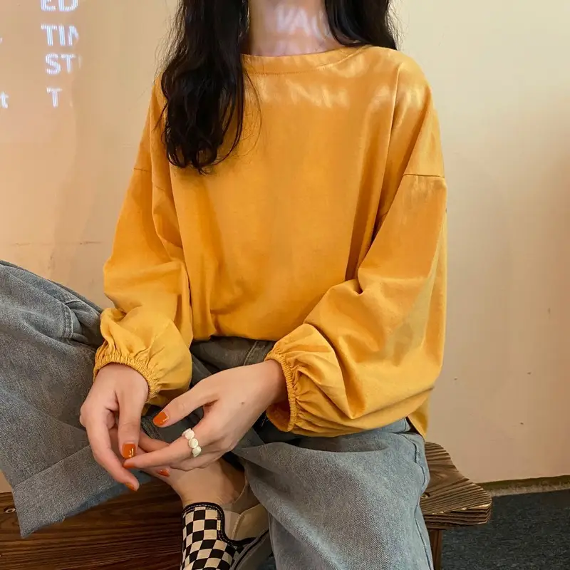 Women's New Spring and Autumn Base Shirt with Lantern Sleeve — feature 29