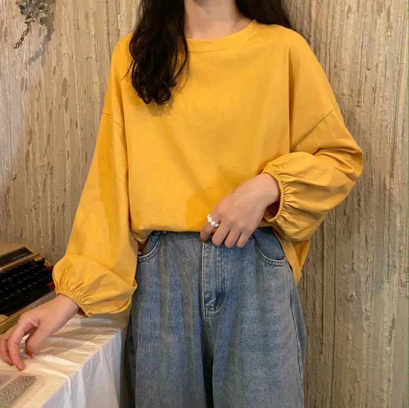Women's New Spring and Autumn Base Shirt with Lantern Sleeve — feature 30
