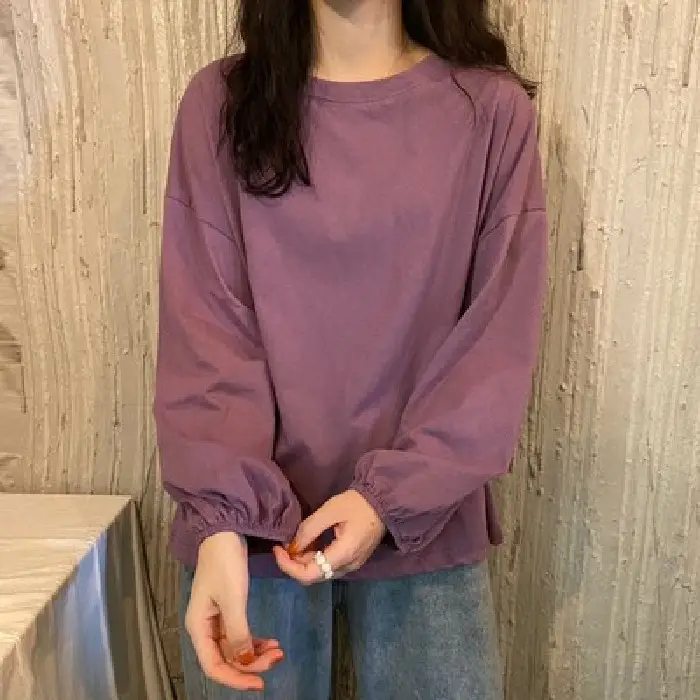 Women's New Spring and Autumn Base Shirt with Lantern Sleeve - Image 2