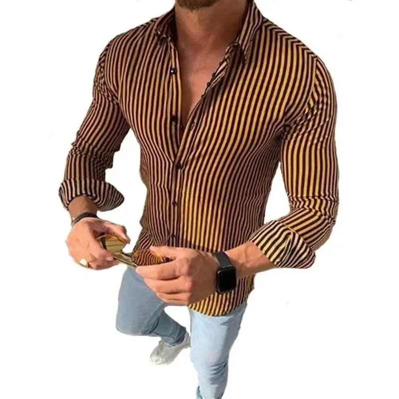 Purple 3D Printed Lapel Shirt for Men Large Size - Image 15
