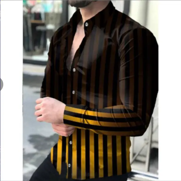 Purple 3D Printed Lapel Shirt for Men Large Size - Image 30