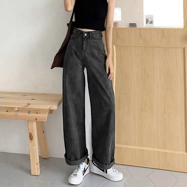 Women Loose Straight Leg Jeans High Waist 2022 - Image 4