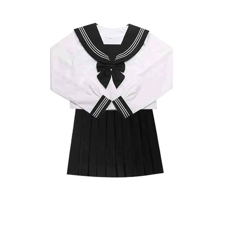 Japanese Orthodox JK Sailor Suit Dress Suit Black Long Sleeve - Image 4