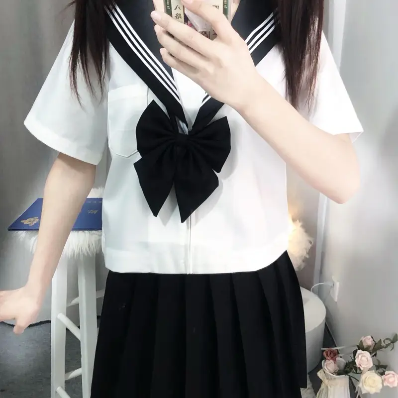 Japanese Orthodox JK Sailor Suit Dress Suit Black Long Sleeve - Image 3